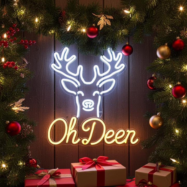 Oh Deer Merry Christmas Neon Sign by LEDNeons