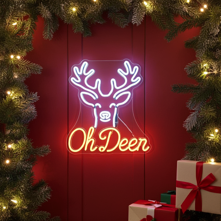 Oh Deer Merry Christmas Neon Sign by LEDNeons 
