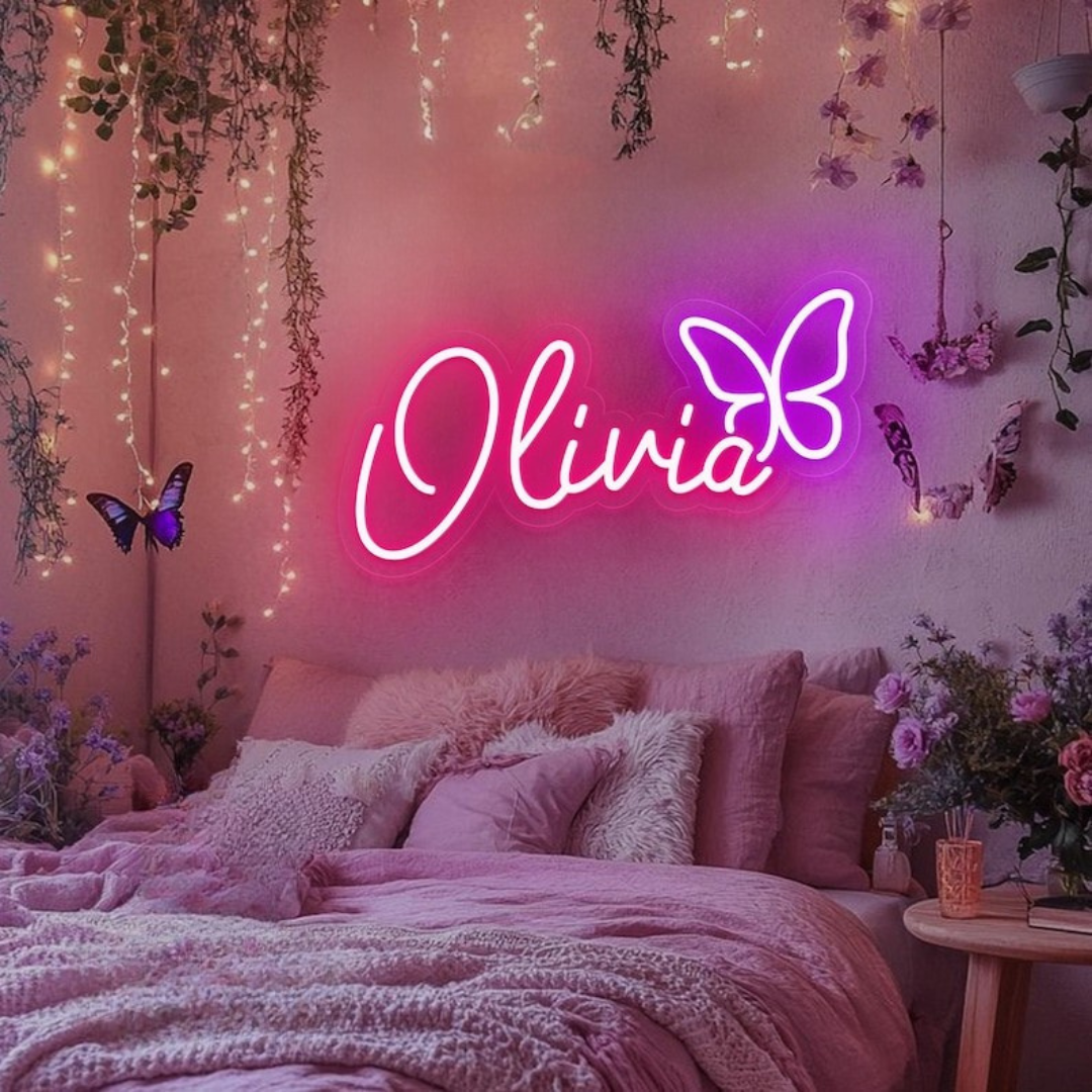 Olivia" Name LED Neon Sign by LedNeons.com