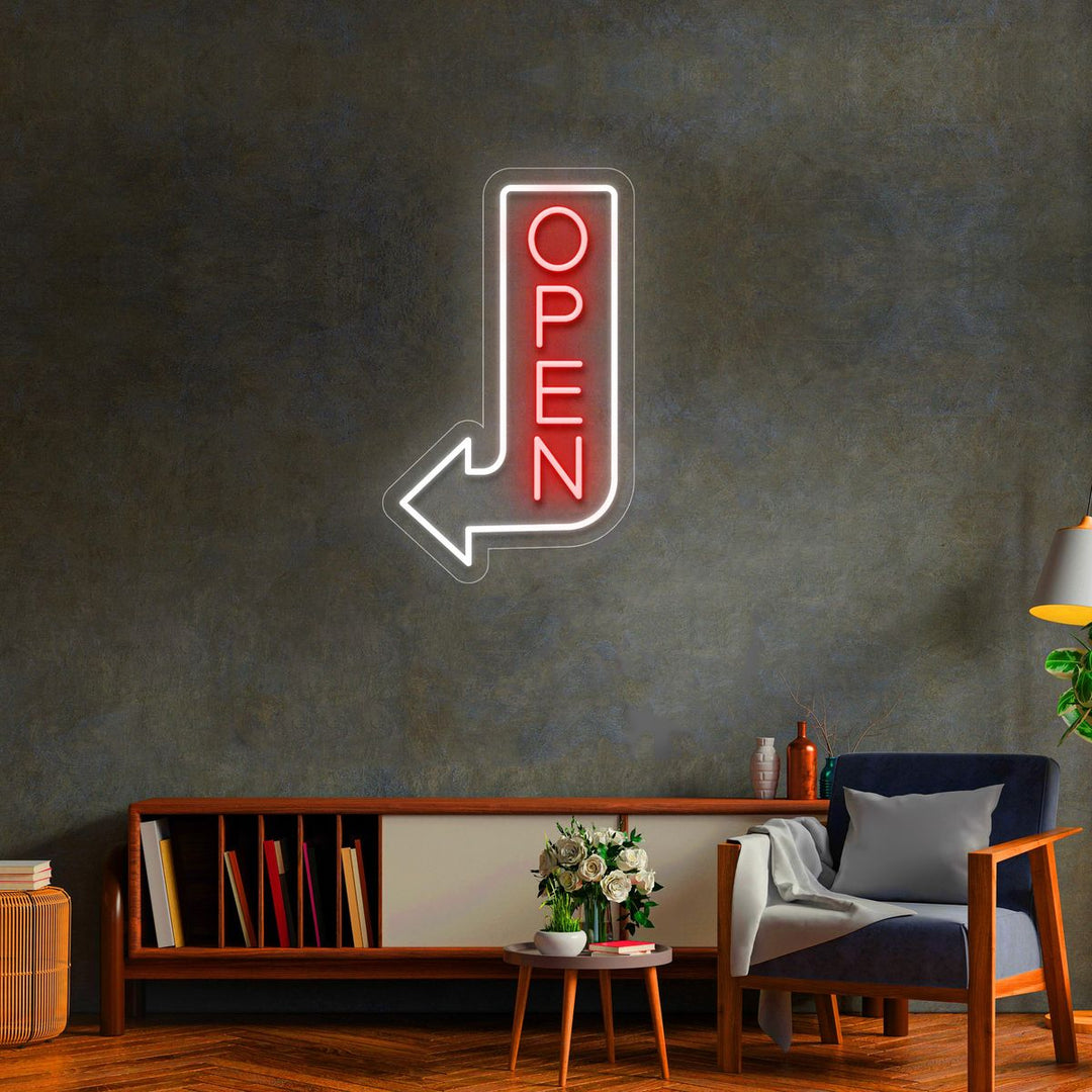 Open Arrow Business Neon Sign by LEDNeons - Grab your Customers with this Bright neon sign 