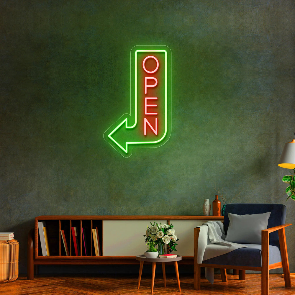 Open Arrow Business Neon Sign by LEDNeons - Grab your Customers with this Bright neon sign 
