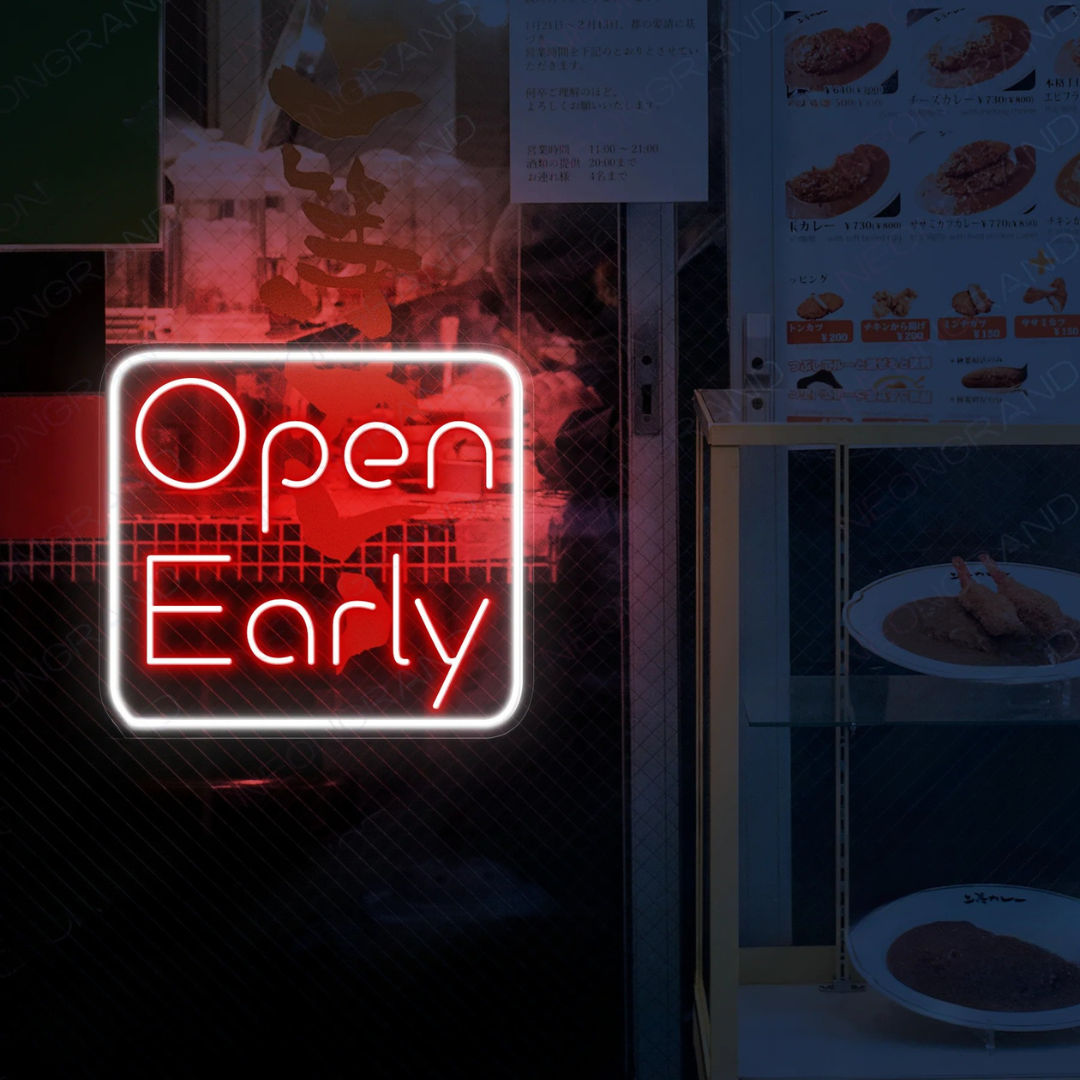 Open Early Business Neon Sign by LEDNeons - Create Visibility to your Business with this bright Neon sign 