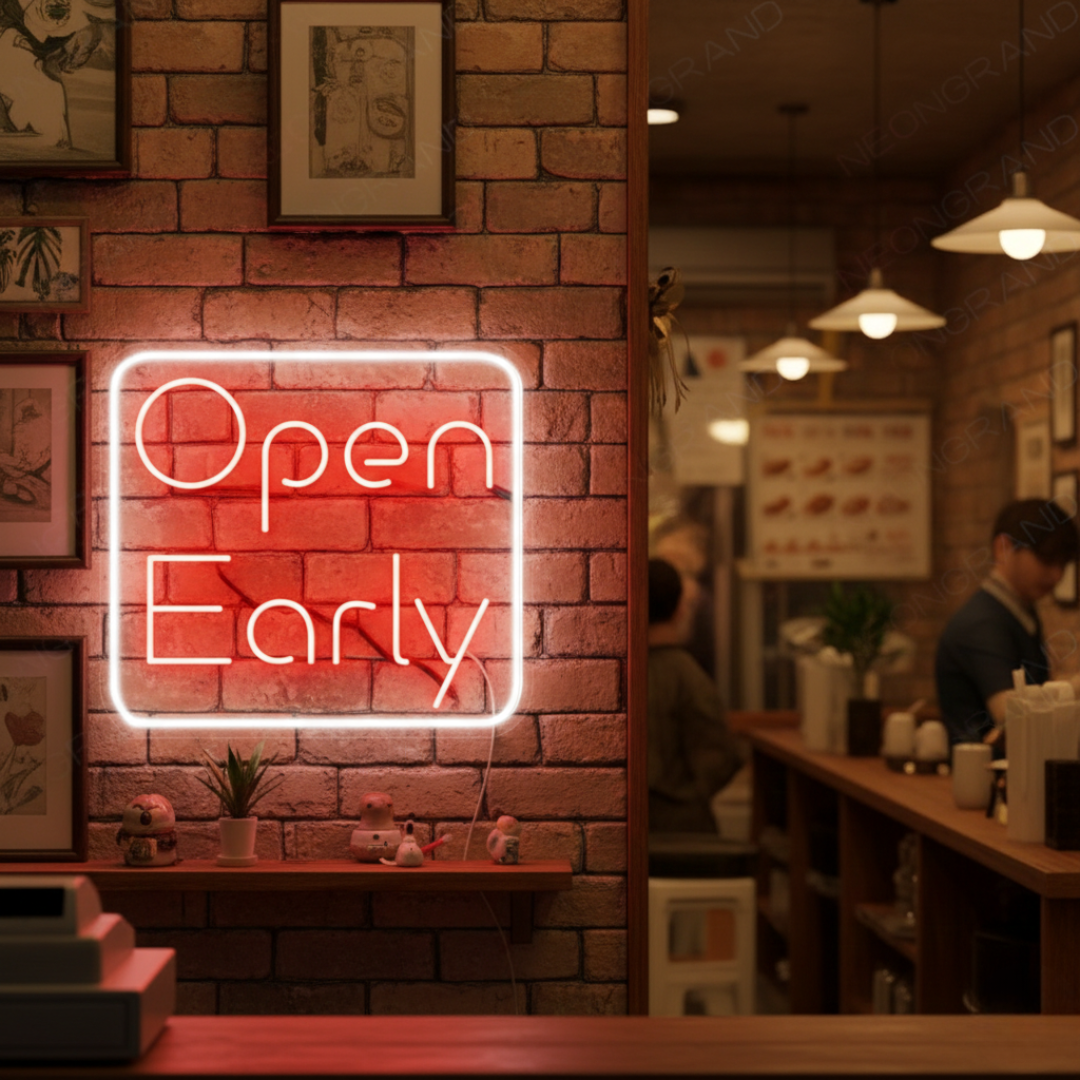Open Early Business Neon Sign by LEDNeons - Create Visibility to your Business with this bright Neon sign 