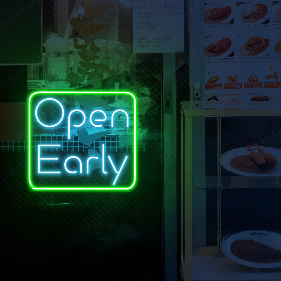 Open Early Business Neon Sign by LEDNeons - Create Visibility to your Business with this bright Neon sign 