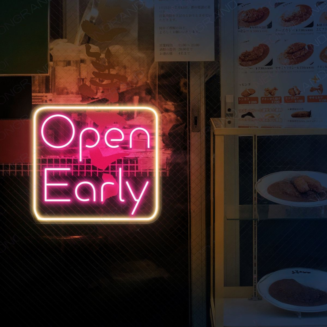 Open Early Business Neon Sign by LEDNeons - Create Visibility to your Business with this bright Neon sign 