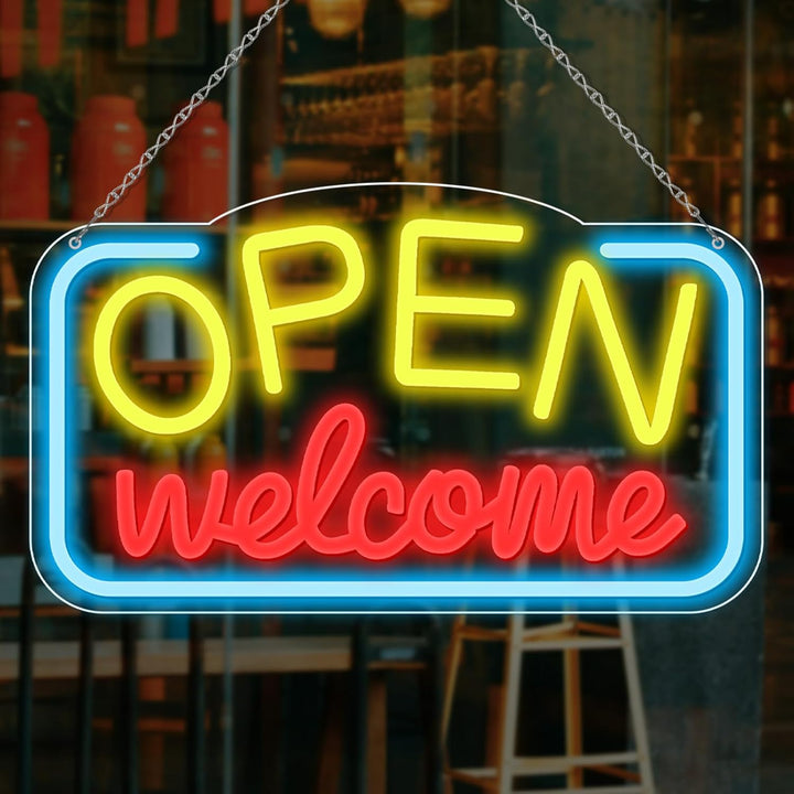 Open Welcome Business Neon Sign  by LEDNeons - Welcome Your  customers with this bright neon sign 