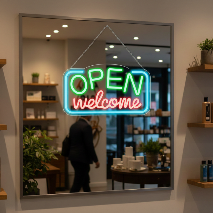Open Welcome Business Neon Sign  by LEDNeons - Welcome Your  customers with this bright neon sign