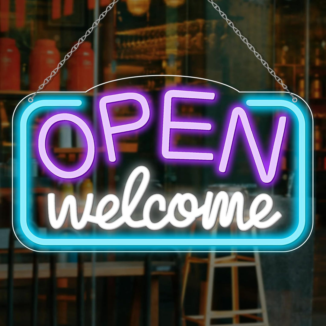 Open Welcome Business Neon Sign  by LEDNeons - Welcome Your  customers with this bright neon sign 