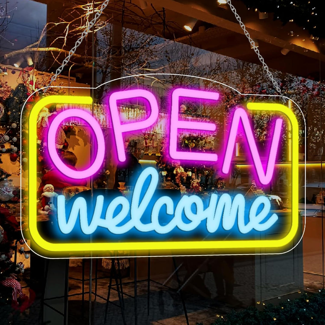Open Welcome Business Neon Sign  by LEDNeons - Welcome Your  customers with this bright neon sign
