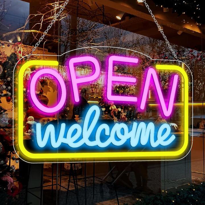 Open Welcome Business Neon Sign  by LEDNeons - Welcome Your  customers with this bright neon sign