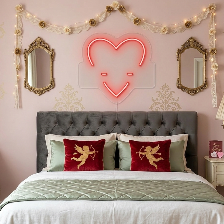 Personalized Date Heart Valentine's Day Neon Sign by LEDNeons - symbolizing love and memories.