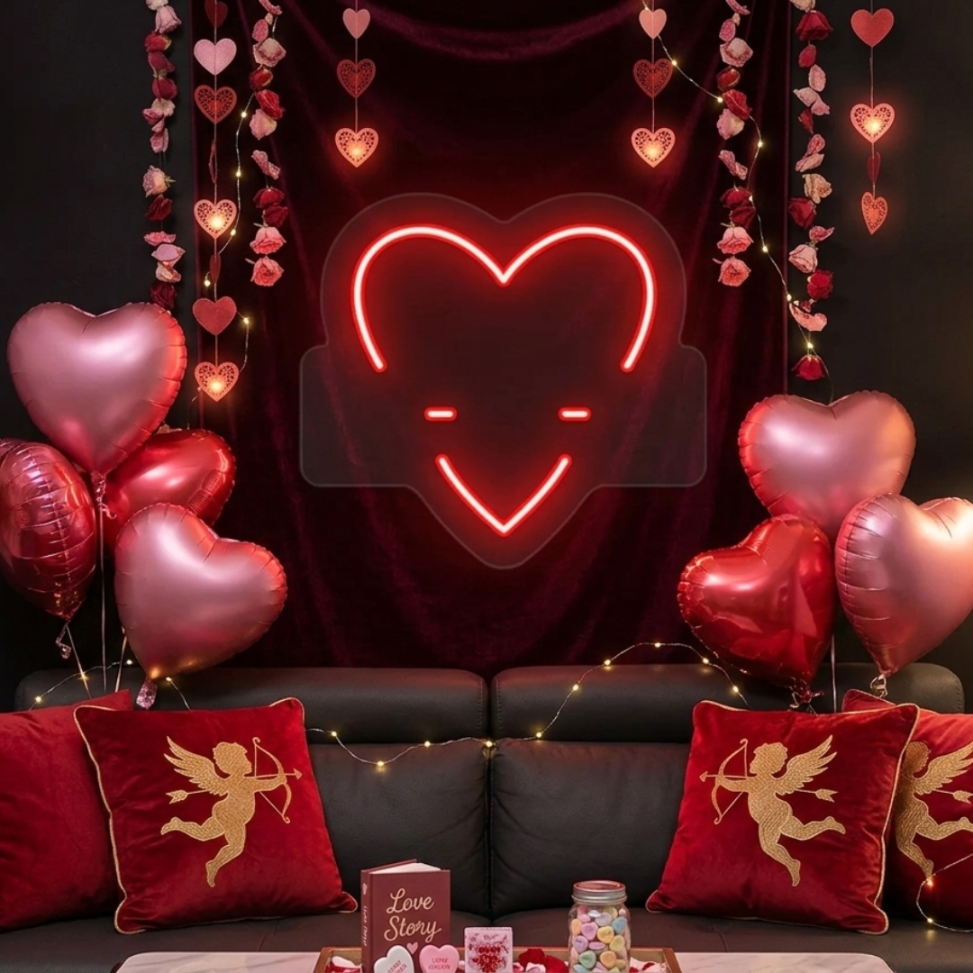 Personalized Date Heart Valentine's Day Neon Sign by LEDNeons - symbolizing love and memories.