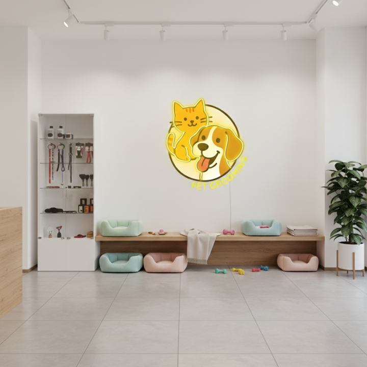 Pet Grooming Business Neon Sign by LEDNeons - vibrant Pet Grooming Neon Sign for pet business