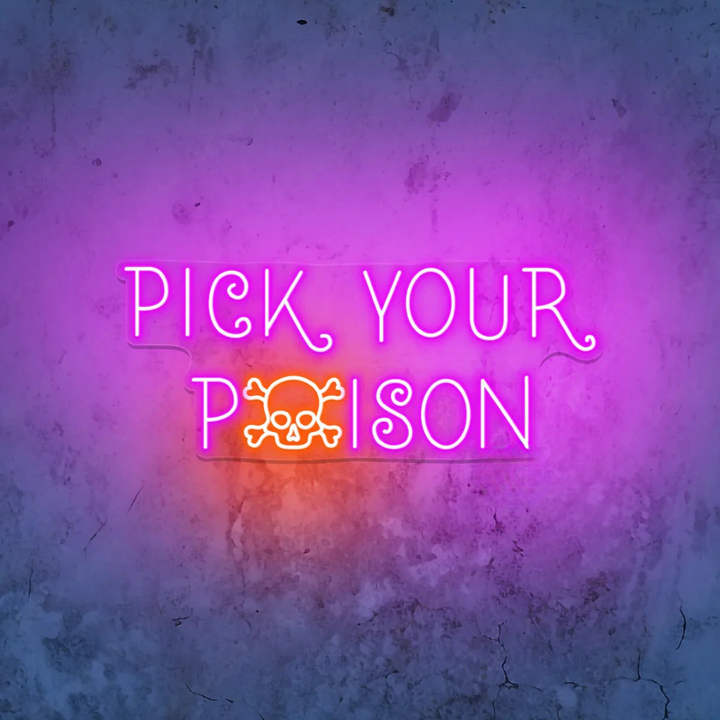 Pick Your Poison Halloween LED Neon Sign by LEDNeon's for Haunted decor.