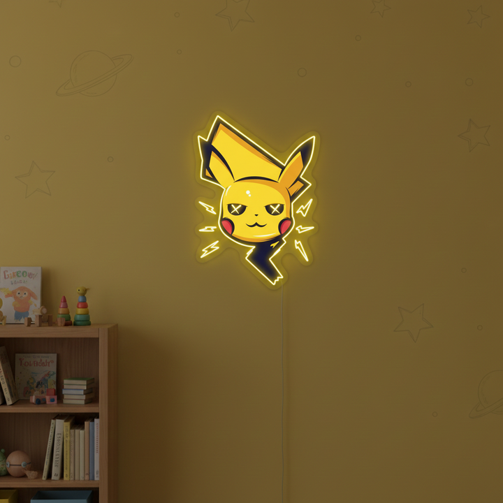 Pikachu NO25 UV Art LED Neon Sign by LEDNeons - perfect for anime lovers and modern wall décor.