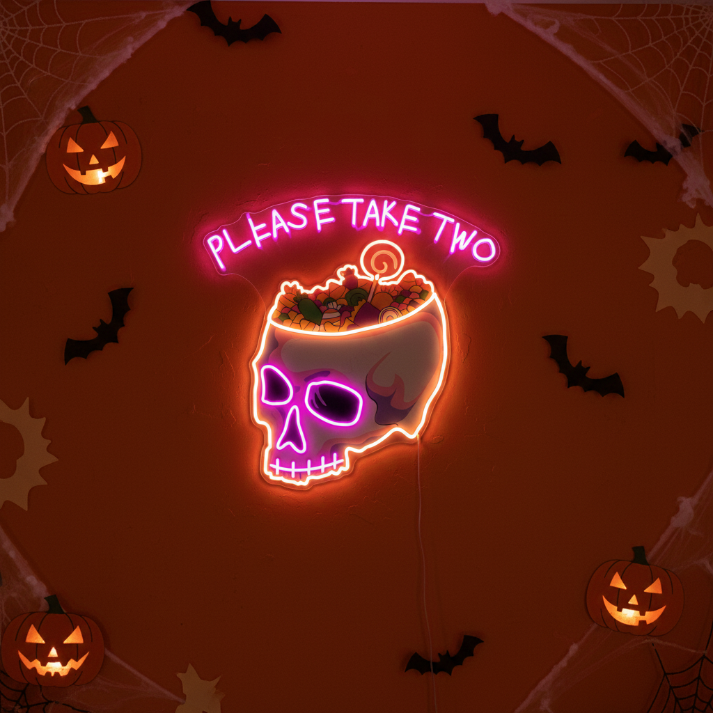 Please Take Two" Halloween LED Neon Sign by LEDNeons 