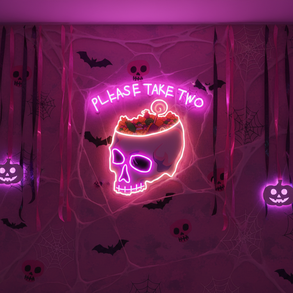 Please Take Two" Halloween LED Neon Sign by LEDNeons