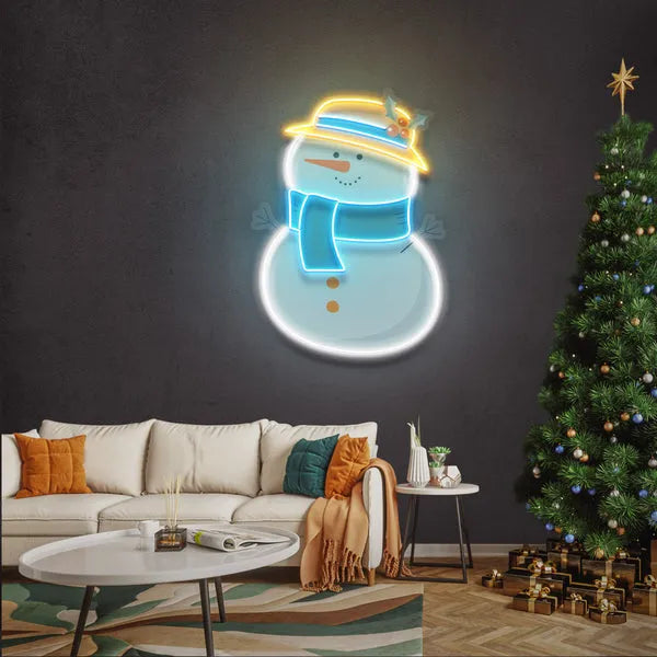 Plump Snowman Merry Christmas Neon Sign by LEDNeon's -  Celebrate the Festive season with this bright Neon sign 