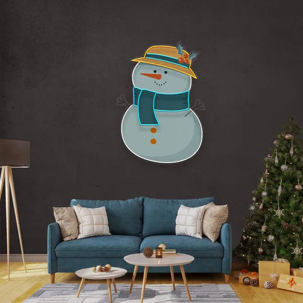 Plump Snowman Merry Christmas Neon Sign by  LEDNeon's 