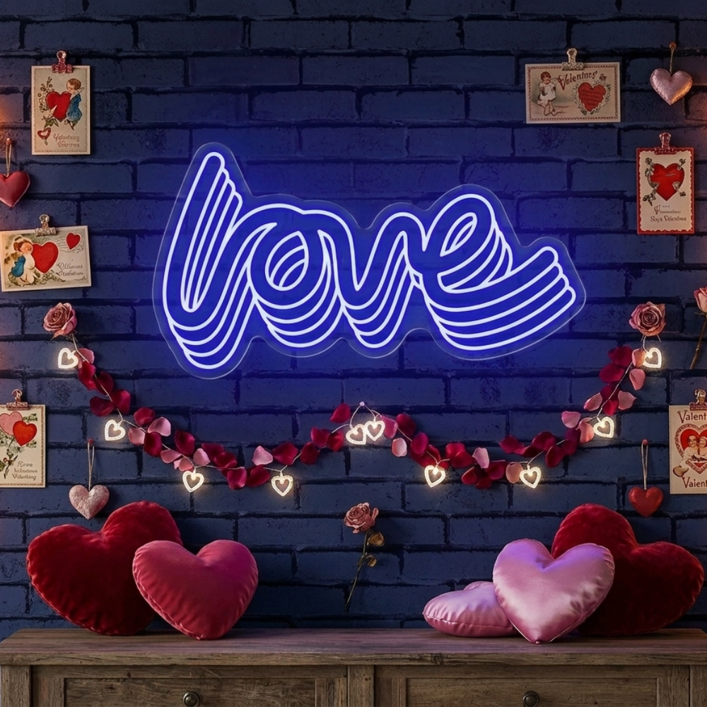 Polychrome Love Word Valentine's Day LED Neon Sign by LEDNeons - symbolizing romance and joy.