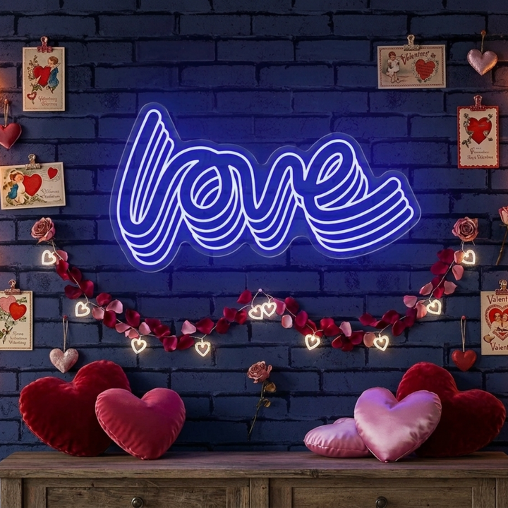 Polychrome Love Word Valentine's Day LED Neon Sign by LEDNeons - symbolizing romance and joy.
