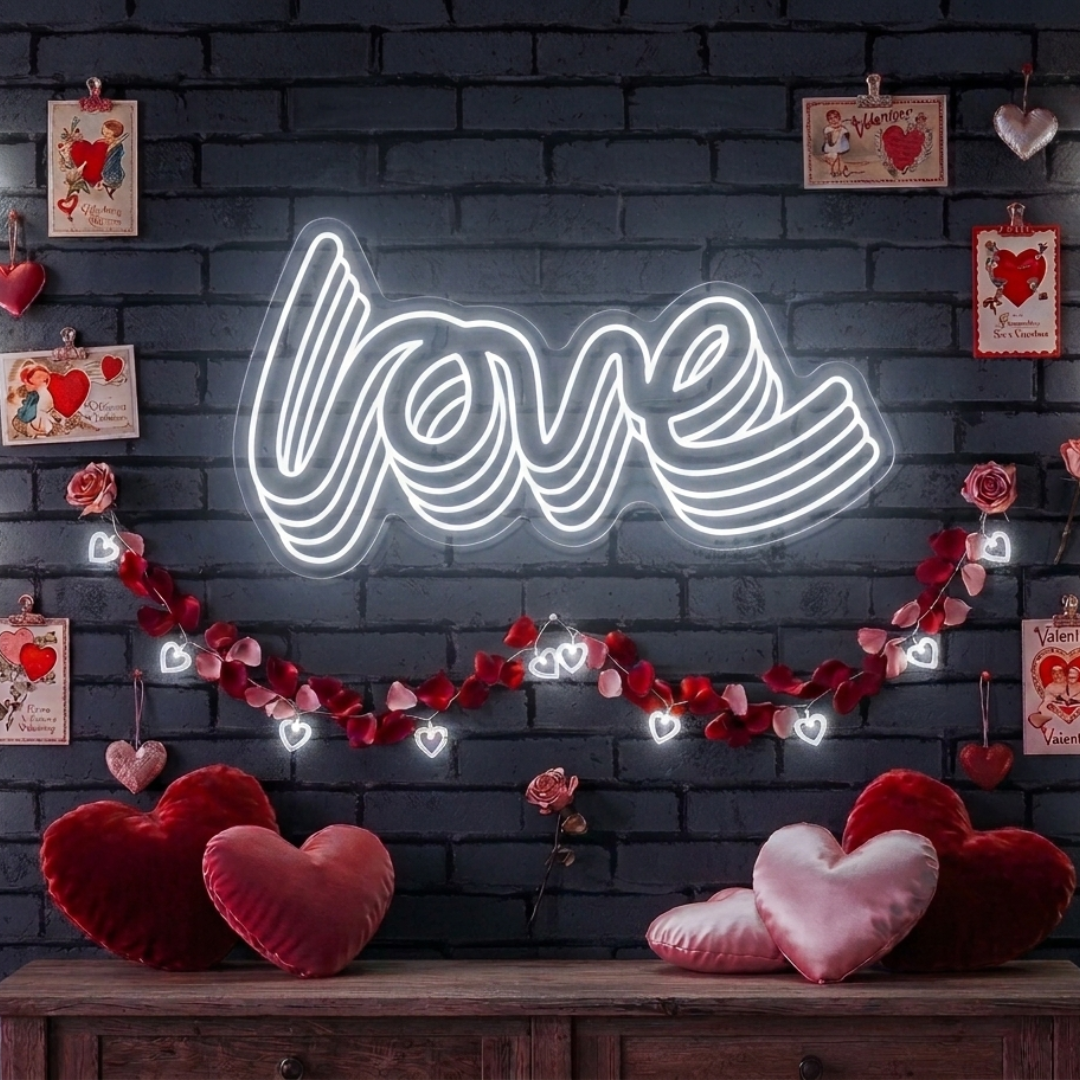 Polychrome Love Word Valentine's Day LED Neon Sign by LEDNeons - symbolizing romance and joy.
