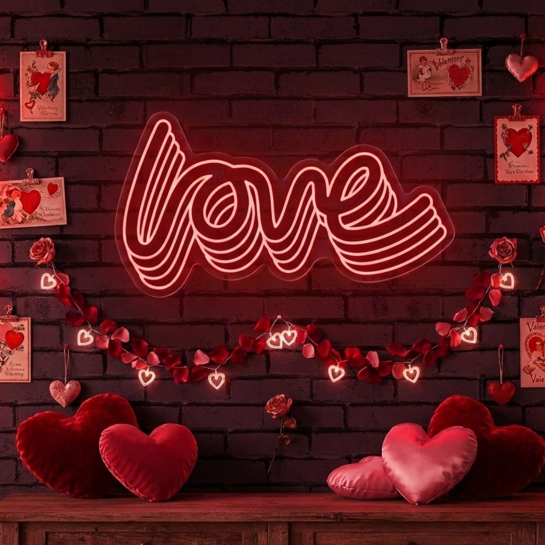 Polychrome Love Word Valentine's Day LED Neon Sign by LEDNeons - symbolizing romance and joy.