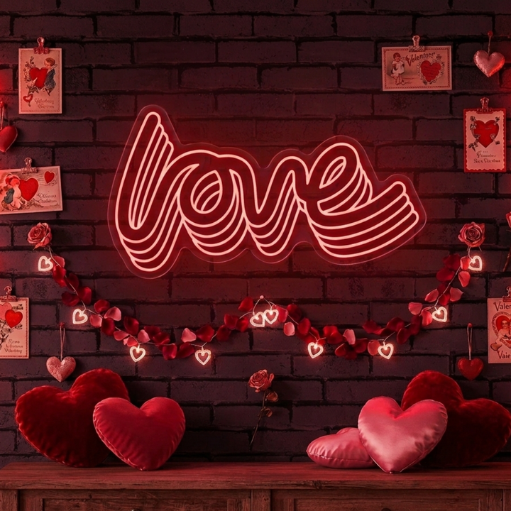 Polychrome Love Word Valentine's Day LED Neon Sign by LEDNeons - symbolizing romance and joy.