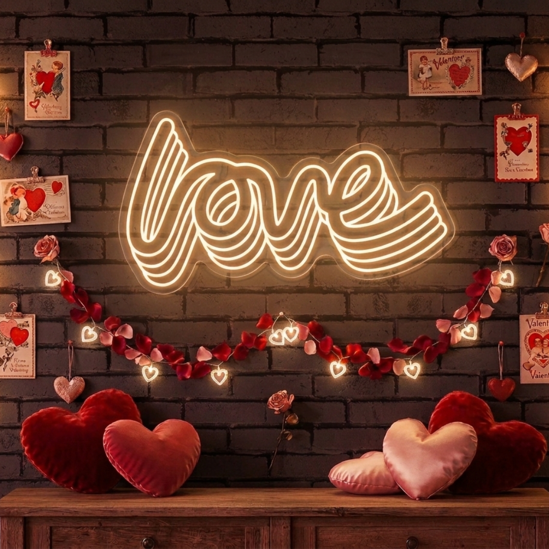 Polychrome Love Word Valentine's Day LED Neon Sign by LEDNeons - symbolizing romance and joy.