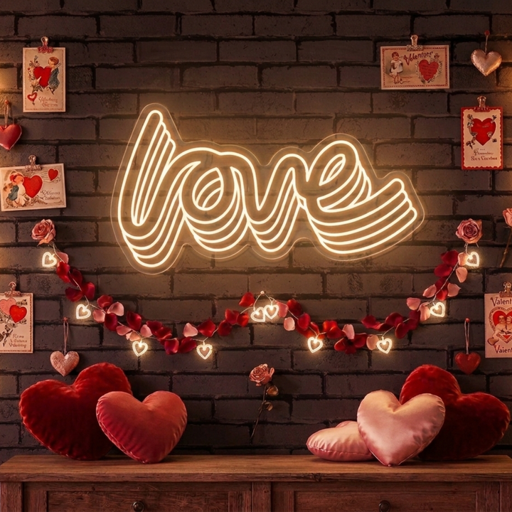 Polychrome Love Word Valentine's Day LED Neon Sign by LEDNeons - symbolizing romance and joy.