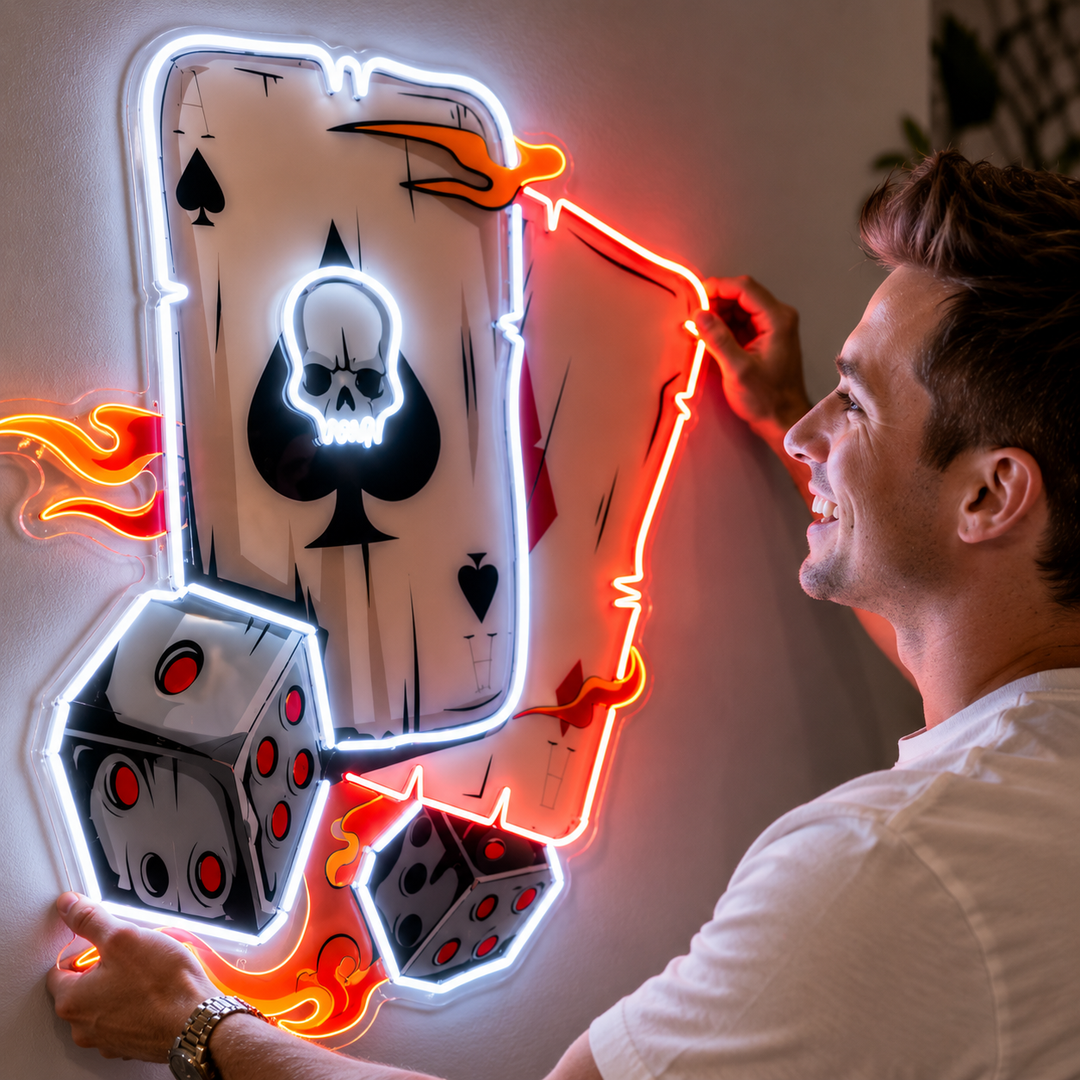 Poker UV LED Neon Sign