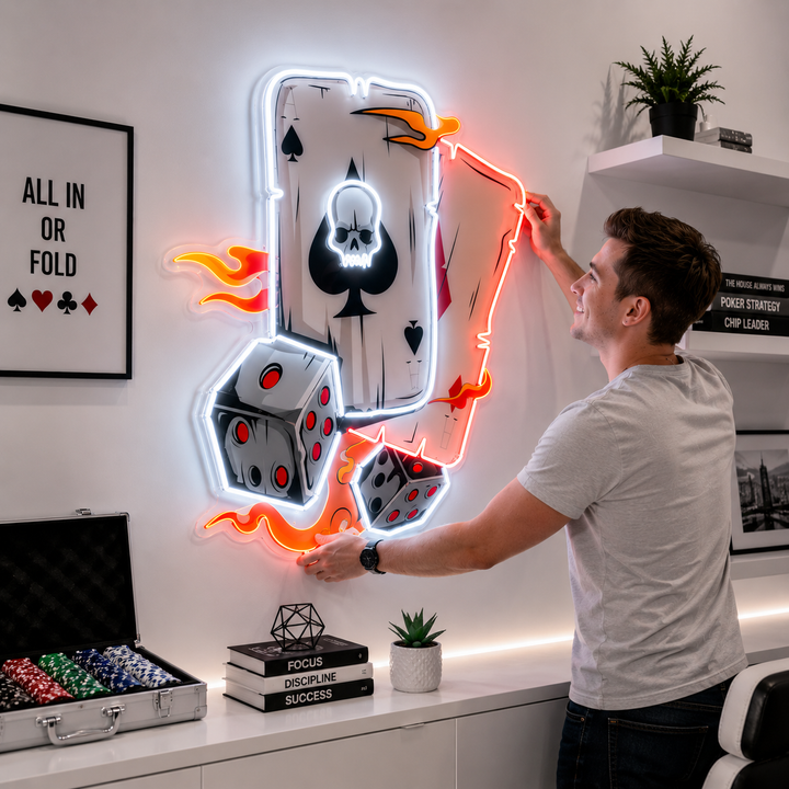 Poker UV LED Neon Sign