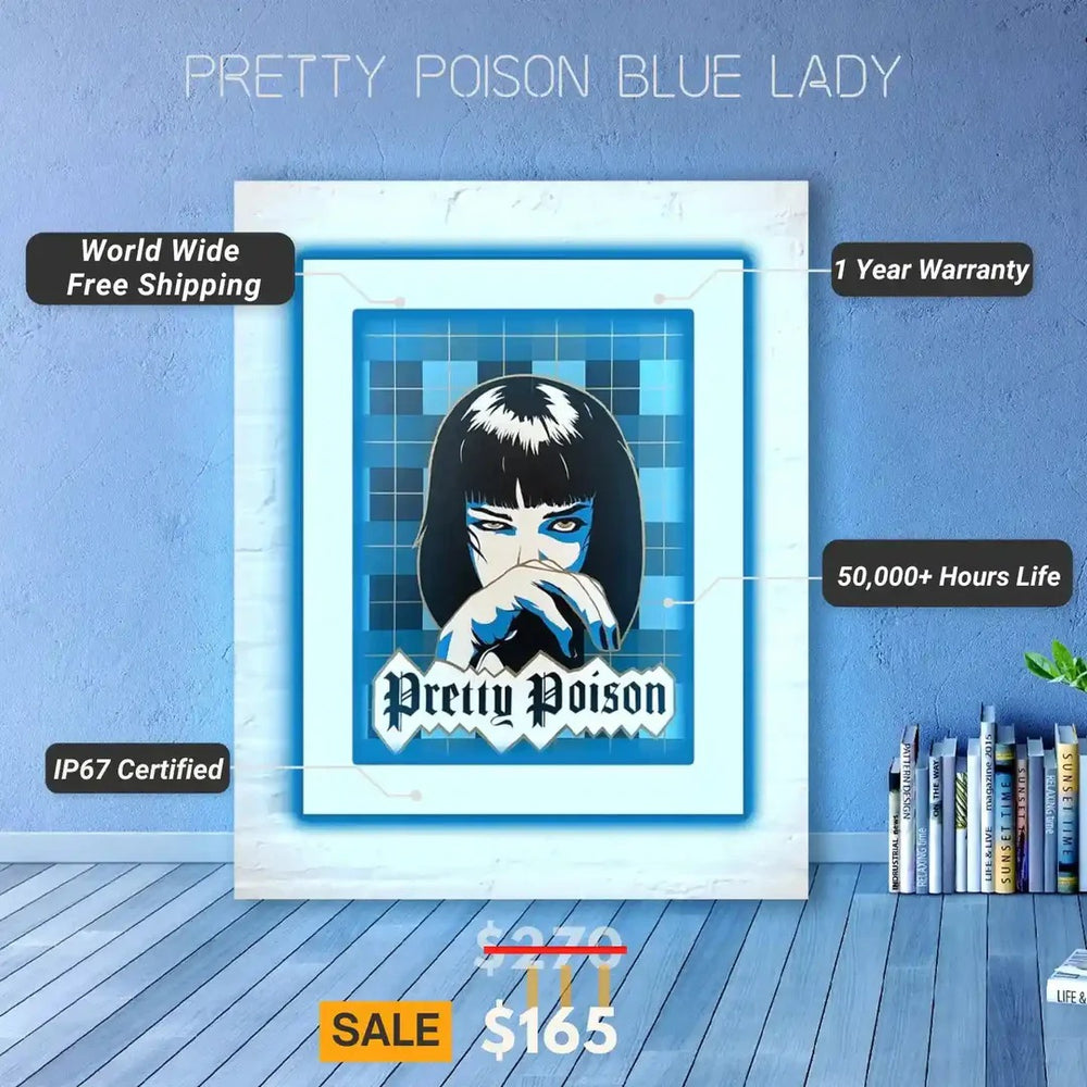 Pretty Poison Blue Lady UV Light Specifications by LEDNeon's 