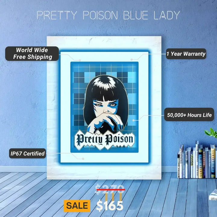 Pretty Poison Blue Lady UV Light Specifications by LEDNeon's 