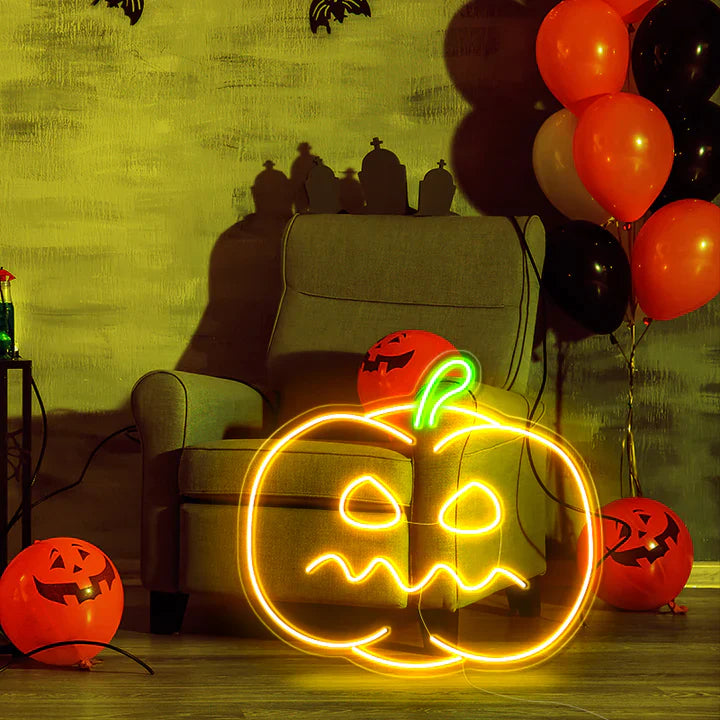 Pumpkin carving Halloween LED Neon Sign by LEDNeon's  - Transform your space with Halloween LED Neon Sign