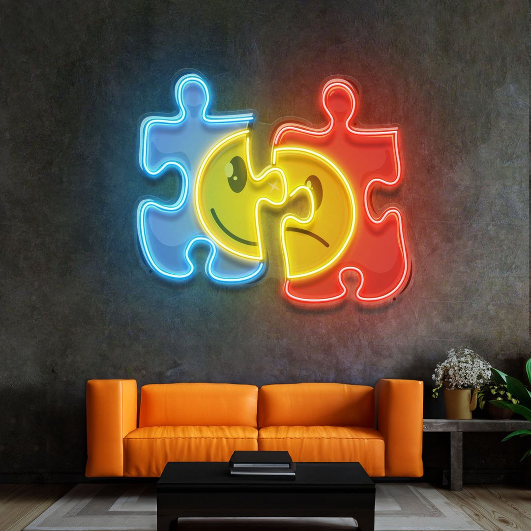 Puzzle UV Art LED Neon Sign by LEDNeons -  perfect for wall décor and creative spaces.
