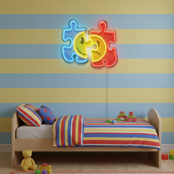 Puzzle UV Art LED Neon Sign by LEDNeons -  perfect for wall décor and creative spaces.