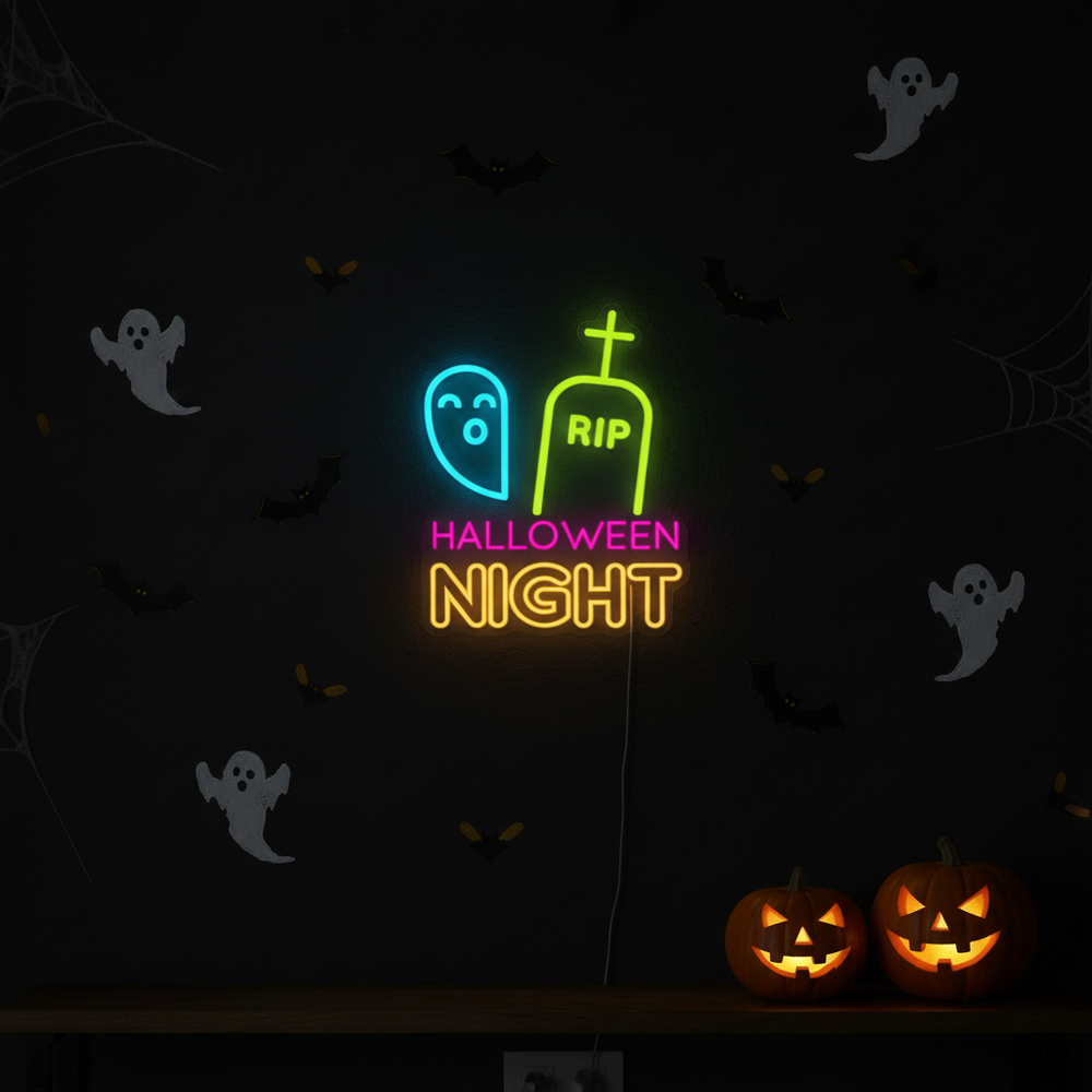 RIP Ghost Halloween LED Neon Sign by LEDNeons 