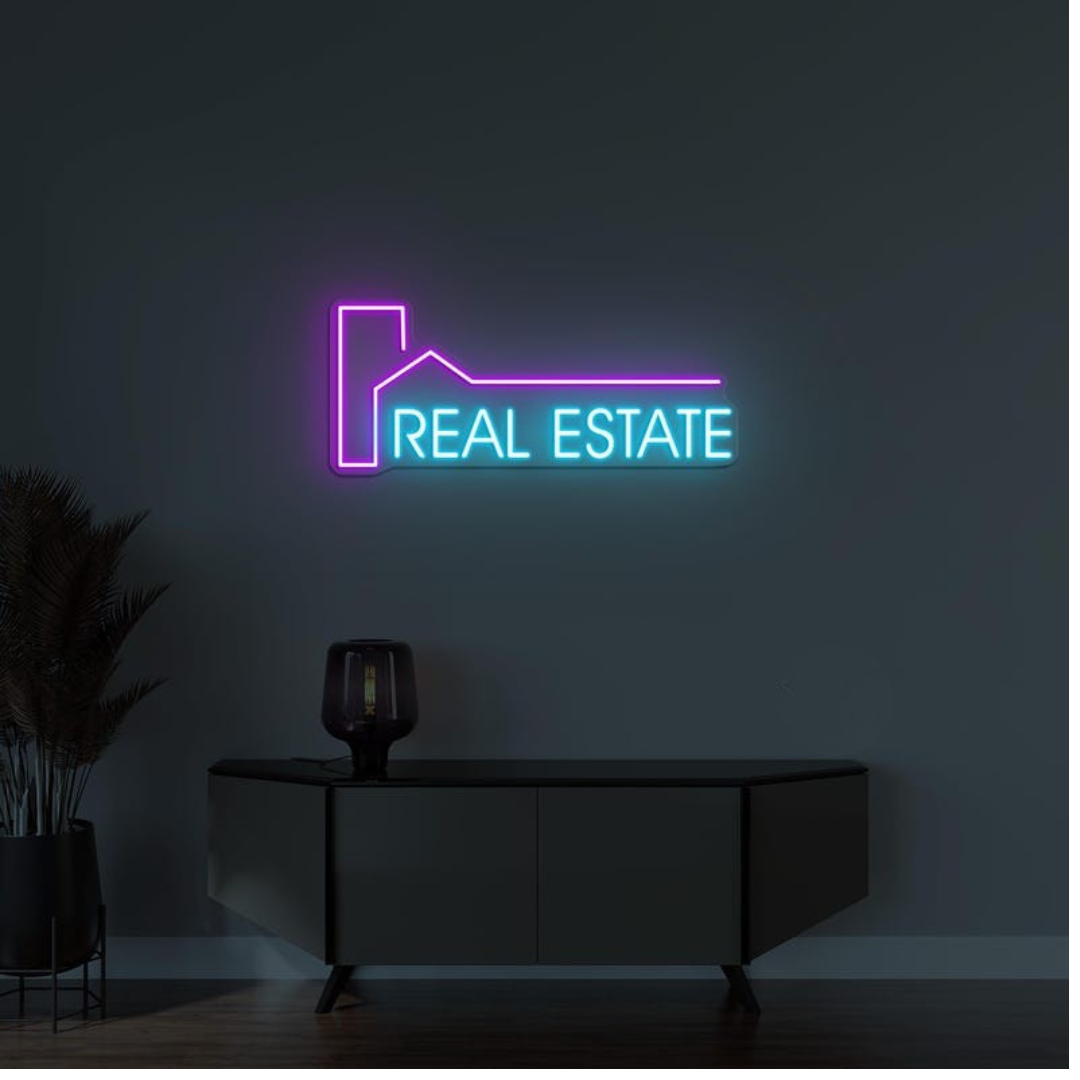 Real Estate Business Neon Sign by LEDNeons - Light up your Office Front with this glowing Neon Sign 