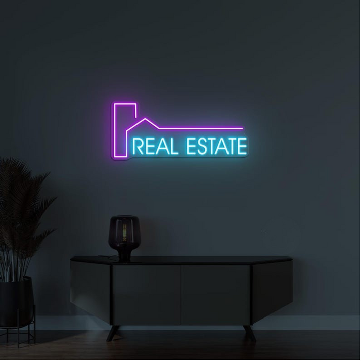 Real Estate Business Neon Sign by LEDNeons - Light up your Office Front with this glowing Neon Sign 