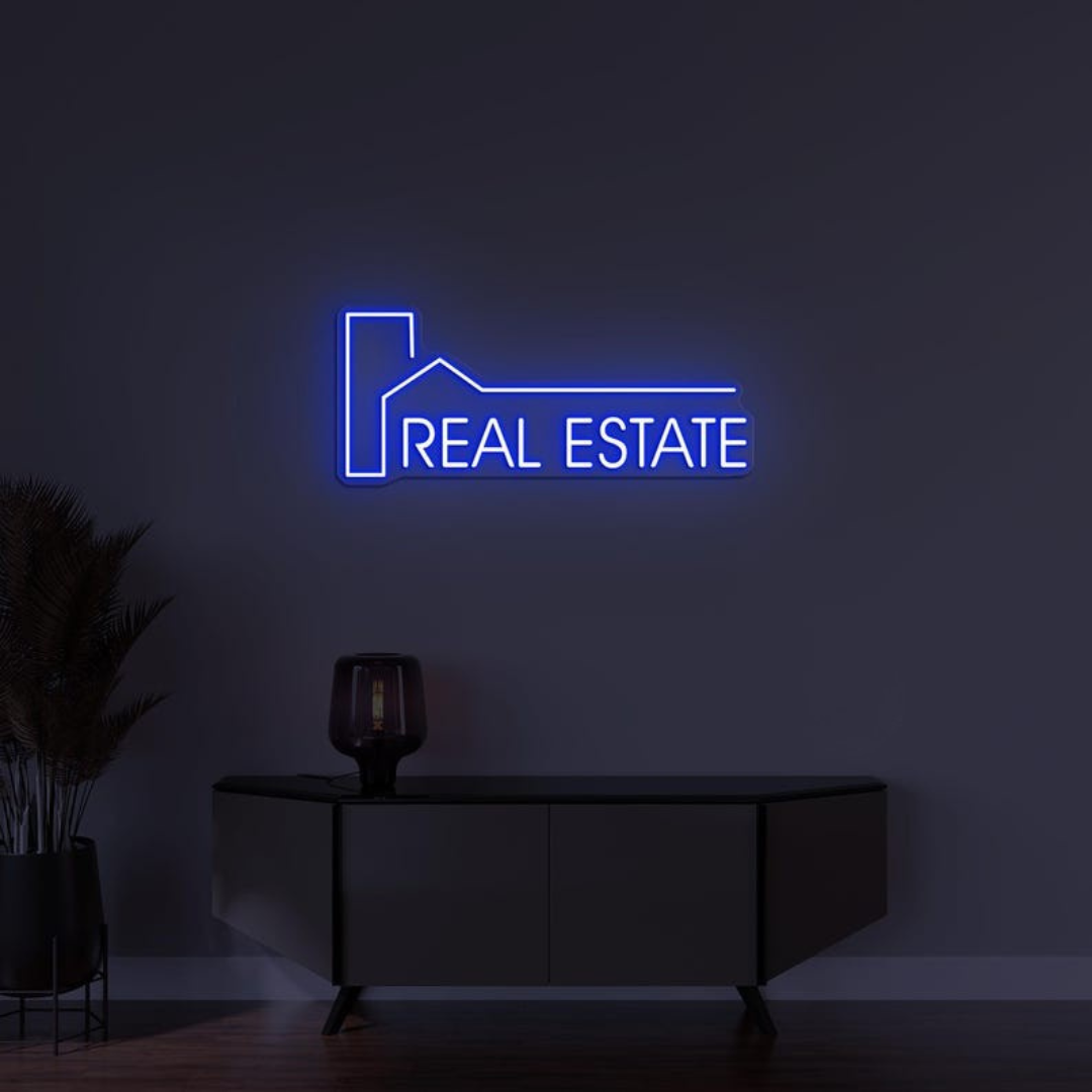 Real Estate Business Neon Sign by LEDNeons - Light up your Office Front with this glowing Neon Sign 