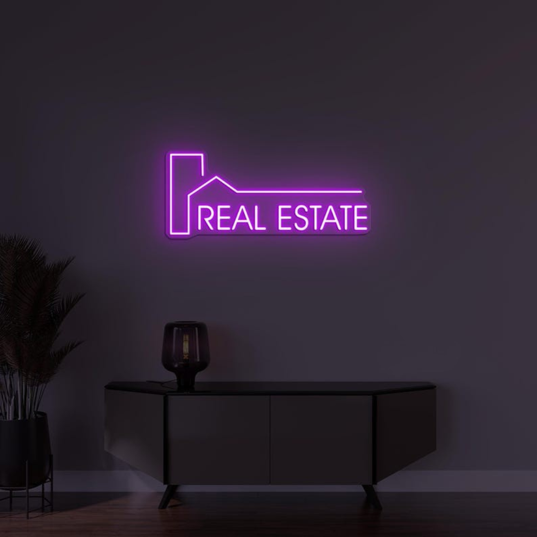 Real Estate Business Neon Sign by LEDNeons - Light up your Office Front with this glowing Neon Sign 