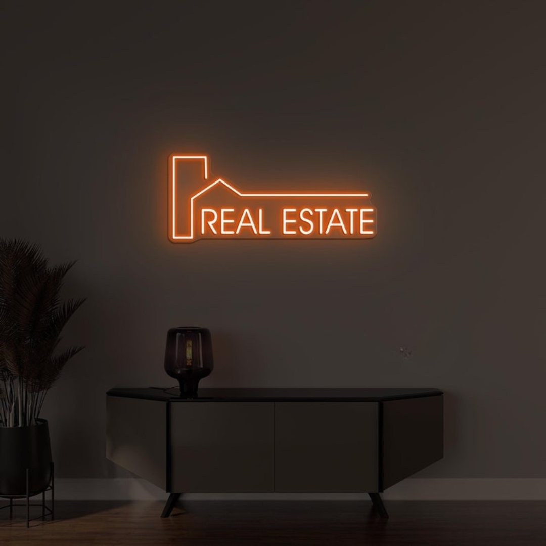 Real Estate Business Neon Sign by LEDNeons - Light up your Office Front with this glowing Neon Sign 