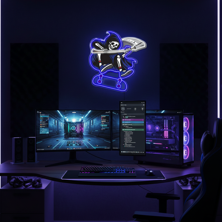 Reapers UV Art LED Neon Sign by LEDNeons - perfect for edgy wall décor, bars, and gaming rooms. 