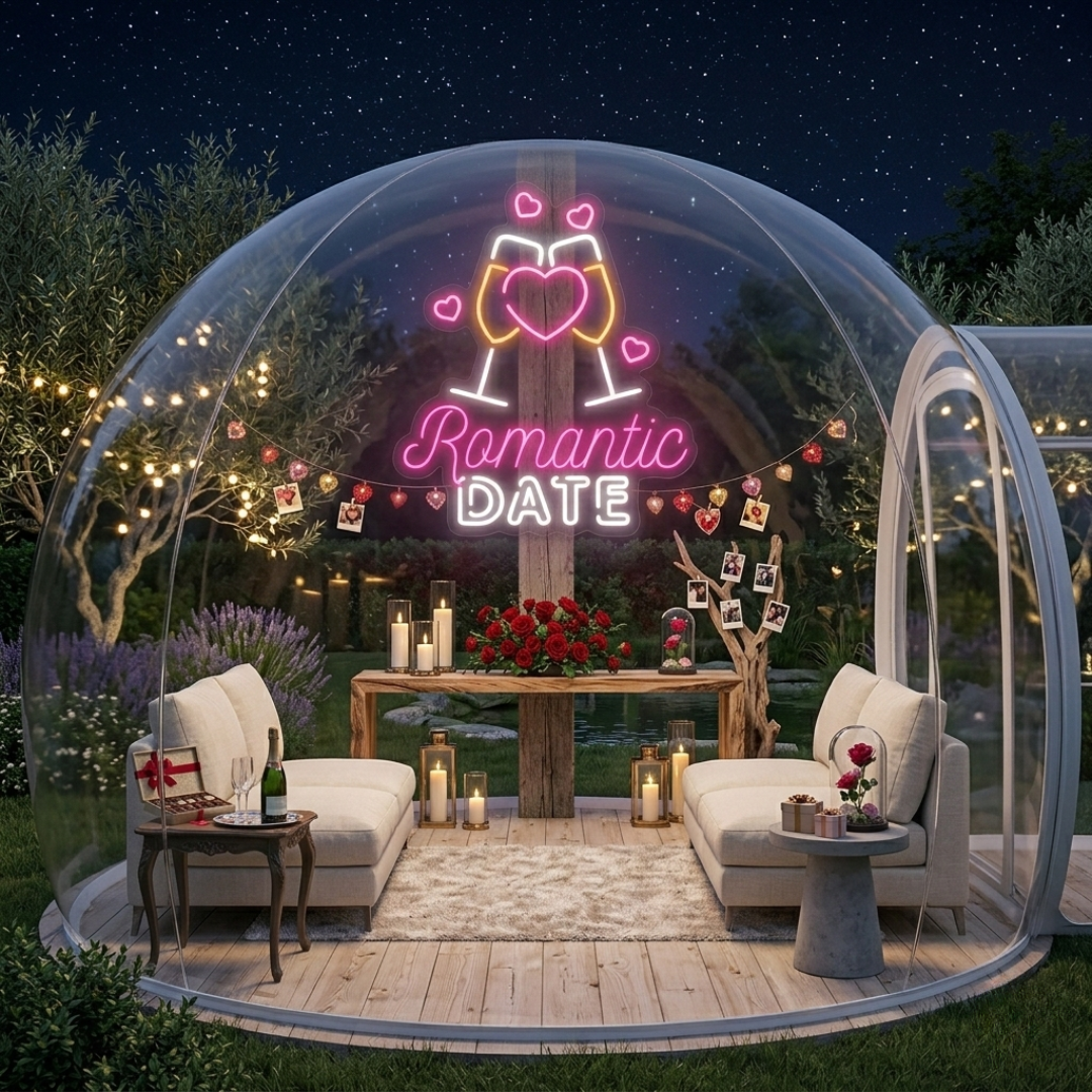 Romantic Date Valentine's Day LED Neon Sign by LEDNeons - designed for Valentine’s celebrations and home decor.