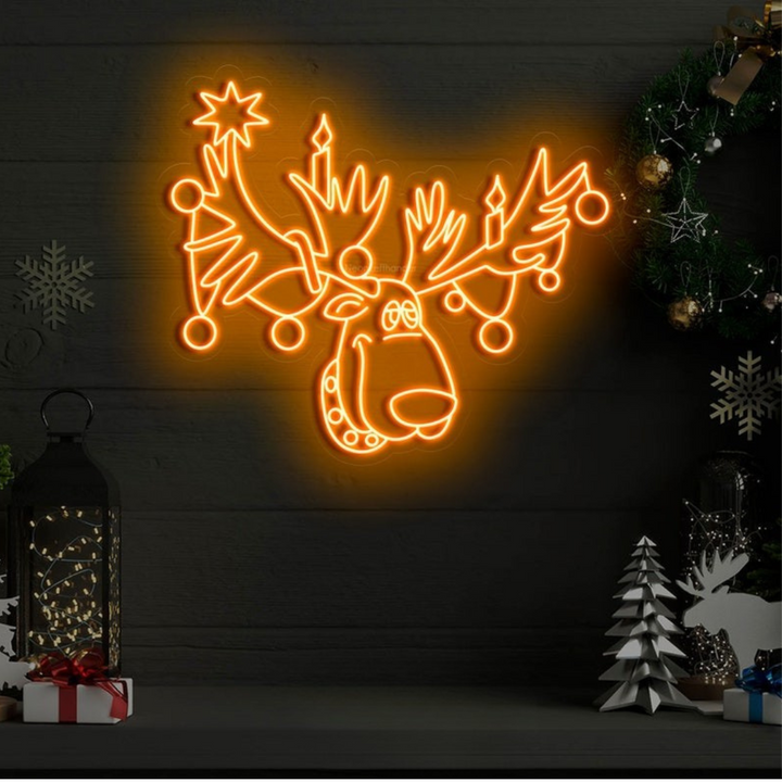 Rudolph the Red-Nosed Reindeer Neon Sign by LEDNeons - Light up your holidays with this festive Rudolph the 