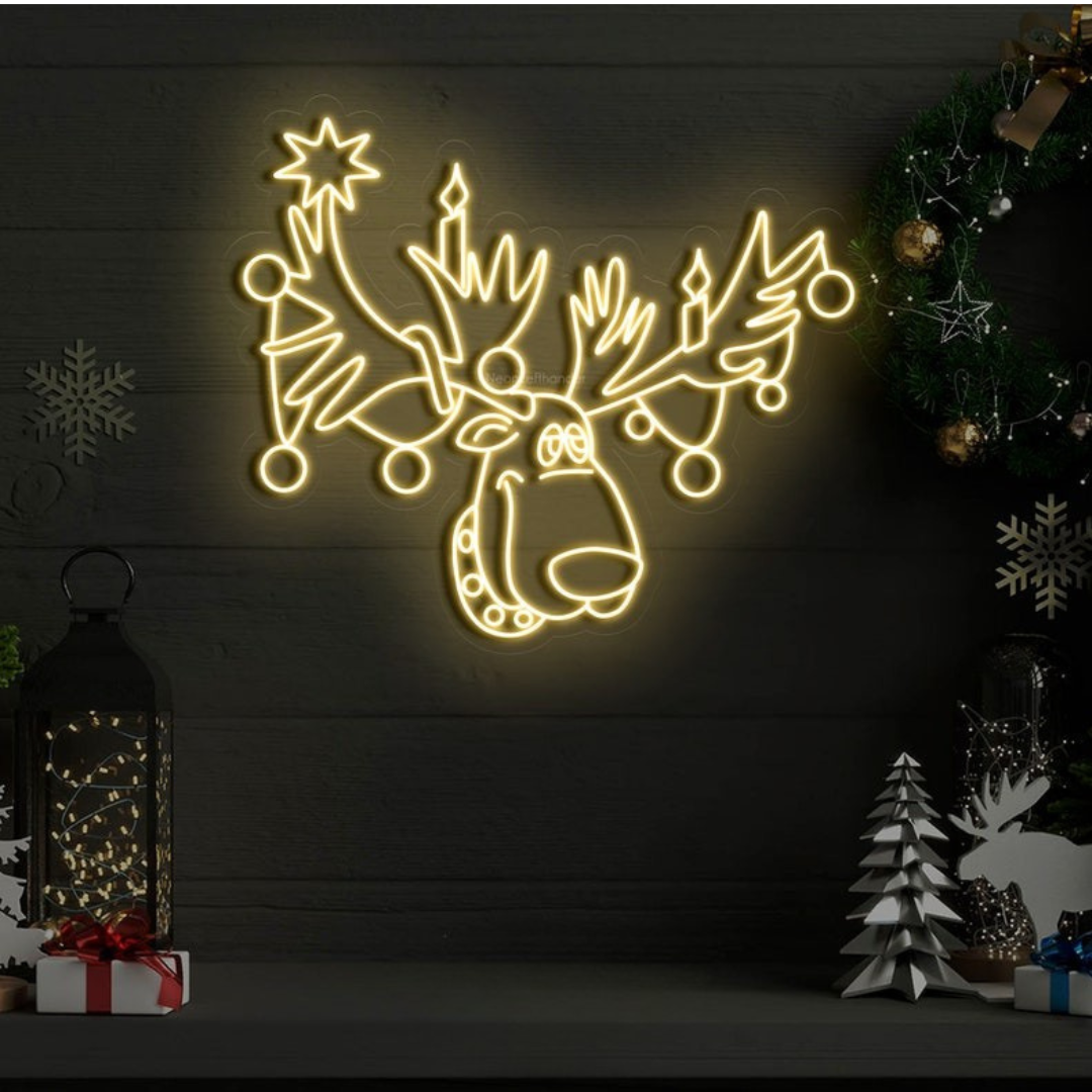 Rudolph the Red-Nosed Reindeer Neon Sign by LEDNeons - Light up your holidays with this festive Rudolph the 