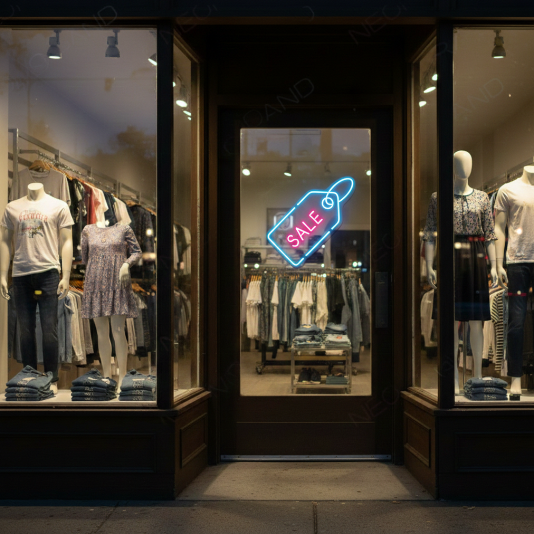 Sale Business Neon Sign by LEDNeons - Modern neon sign  Great for boosting visibility and drawing attention to promotions.
