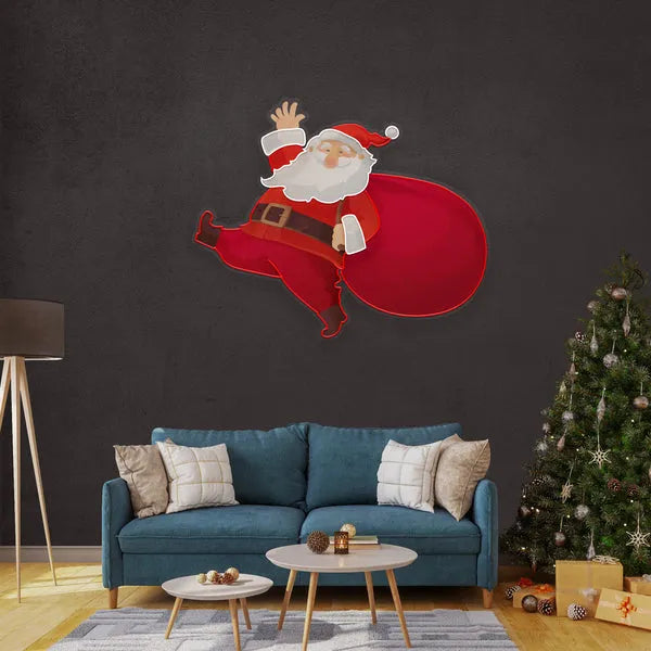 Santa is Comin Art Work Merry Christmas Neon Sign by LEDNeon's