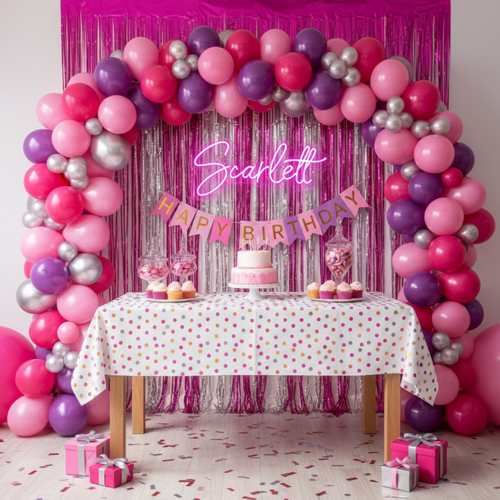 Scarlett Name LED Neon sign by LedNeons.com - glowing brightly on a wall, adding a bold and personalized decorative element.